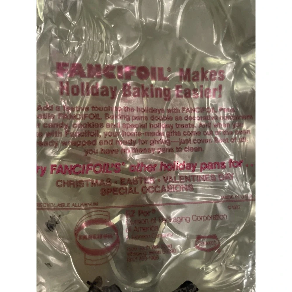 Vintage Set Of 2 Fancifoil Aluminum Foil Easter Bunny Cake Pans‎ USA New In Bag